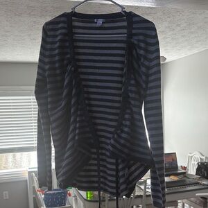 Striped Black and Gray Women's Sweater
